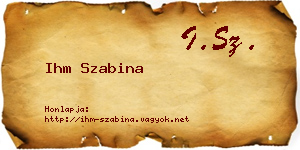Ihm Szabina névjegykártya